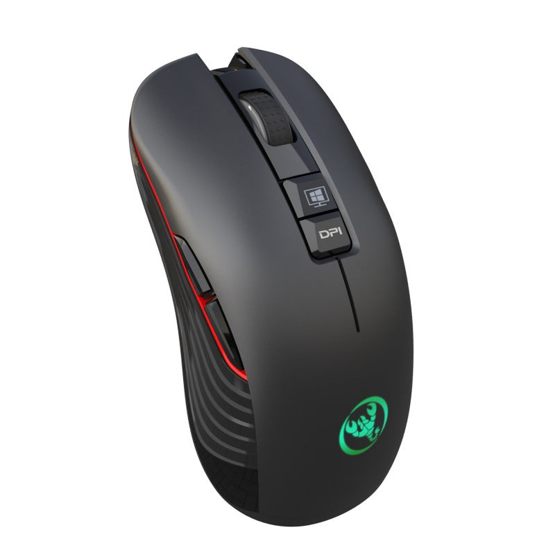 New Odyssey Rechargeable Wireless Mouse 3600dpi Adjustable Colorful Luminous Gaming Mouse 7D Can Turn Off Lights