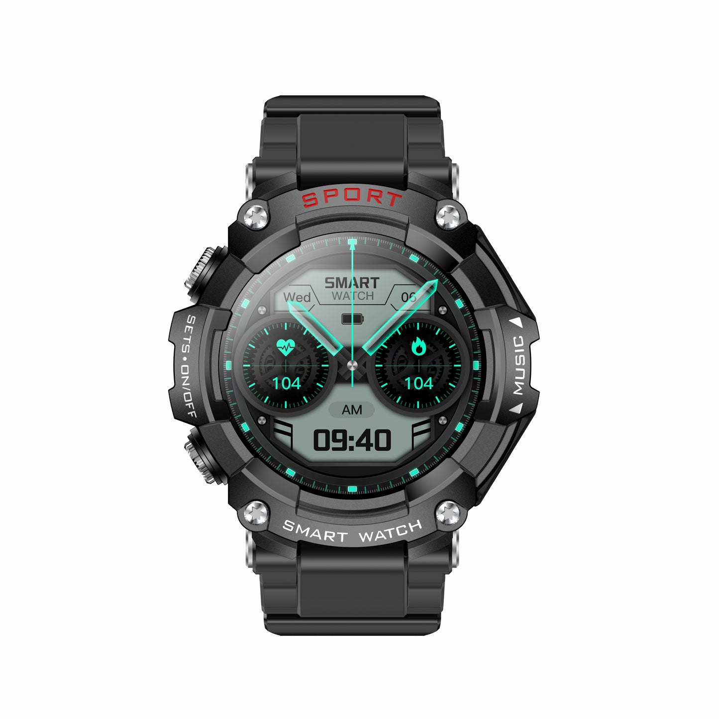 Odyssey T96 Smart Watch TWS 2 in 1 Bluetooth HD Call Recording Local Playback Health Monitoring
