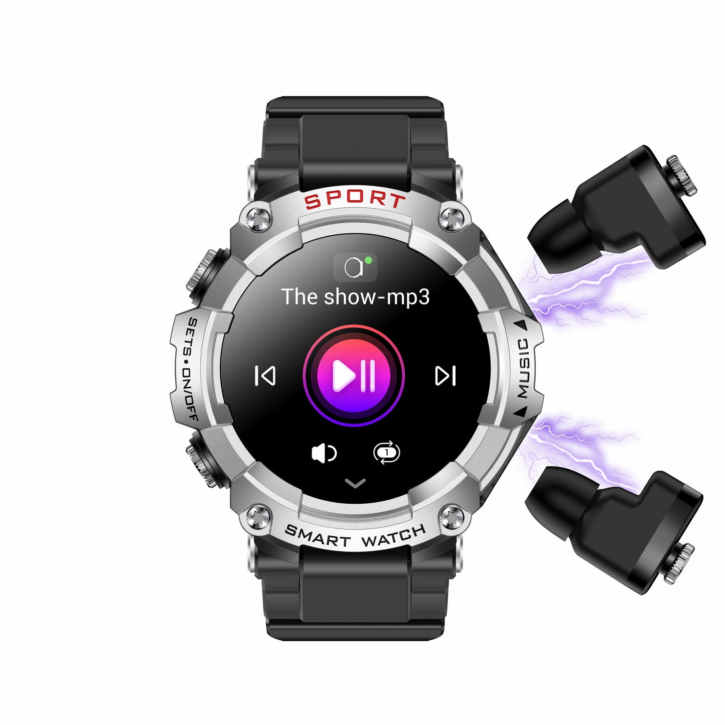 Odyssey T96 Smart Watch TWS 2 in 1 Bluetooth HD Call Recording Local Playback Health Monitoring