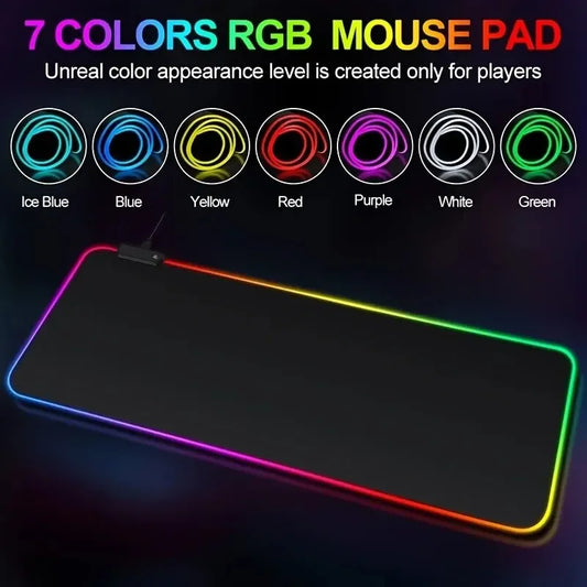 Odyssey 1Pc Fashion Large Gaming Office Work Mouse Pad Light Modes Touch Control Extended Soft Computer Keyboard Mat NonSlip Rubber Base