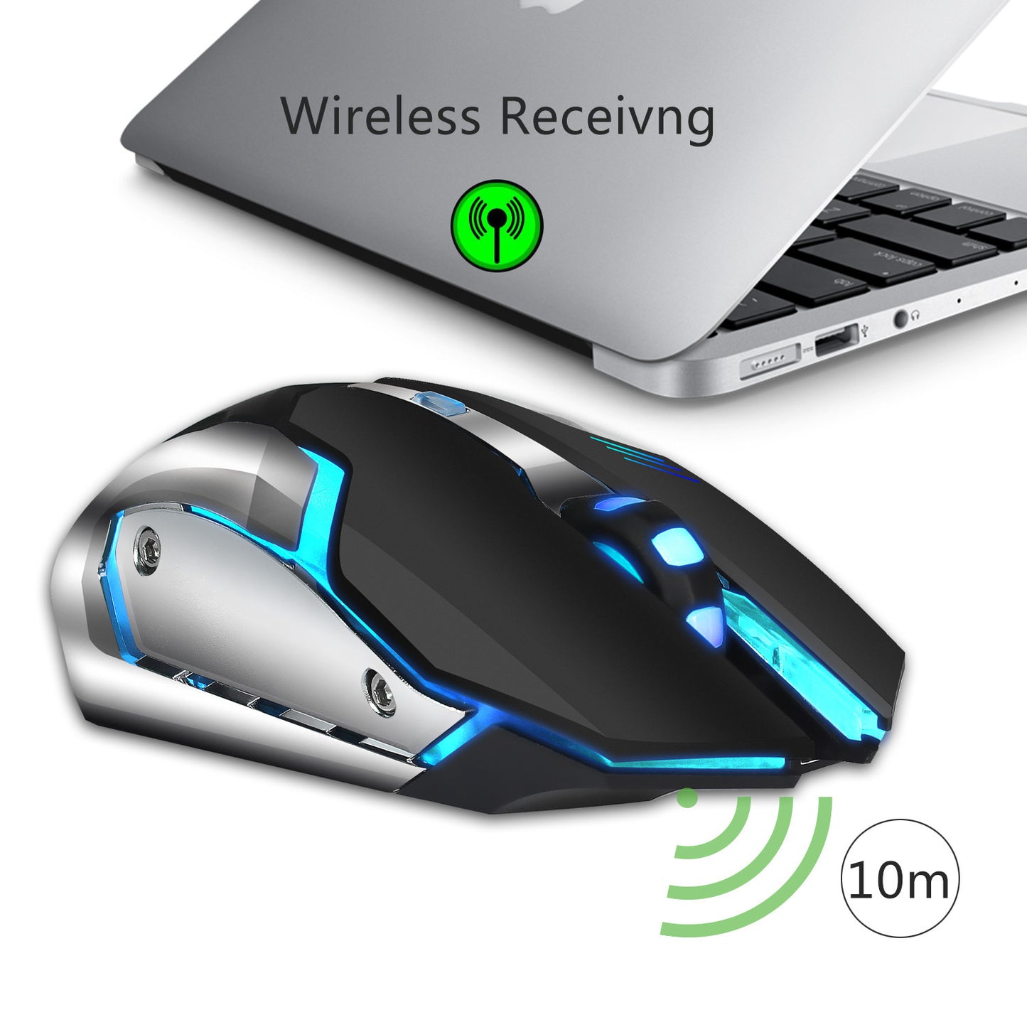 Odyssey Wireless gaming mouse rechargeable 2.4G mouse with built-in 600mAh RGB illuminated business office mute mouse