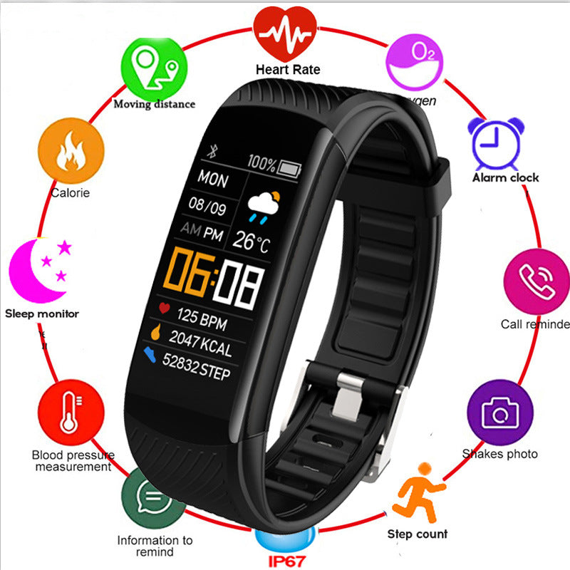 Odyssey C5S Smart Bracelet HD Color Screen Brightness Adjustment Bluetooth Sports Bracelet Men & Women