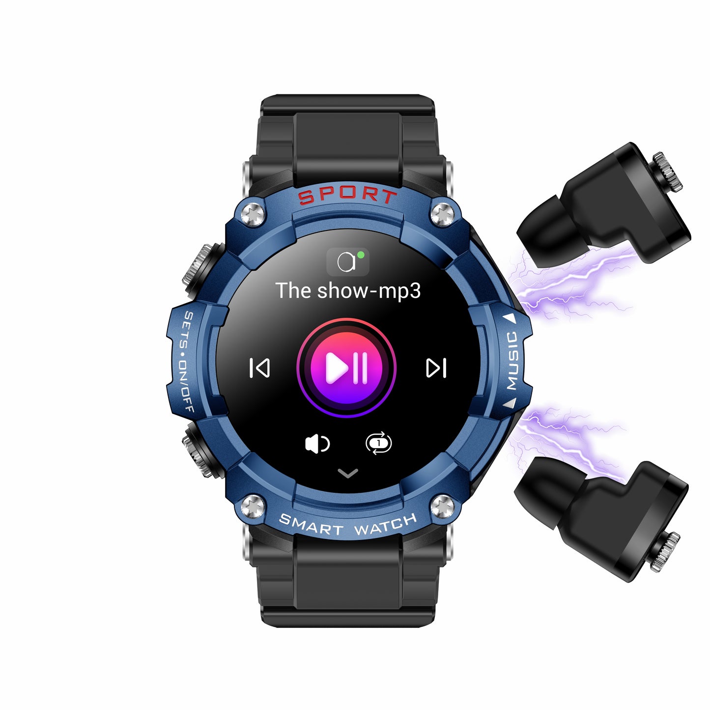 Odyssey T96 Smart Watch TWS 2 in 1 Bluetooth HD Call Recording Local Playback Health Monitoring