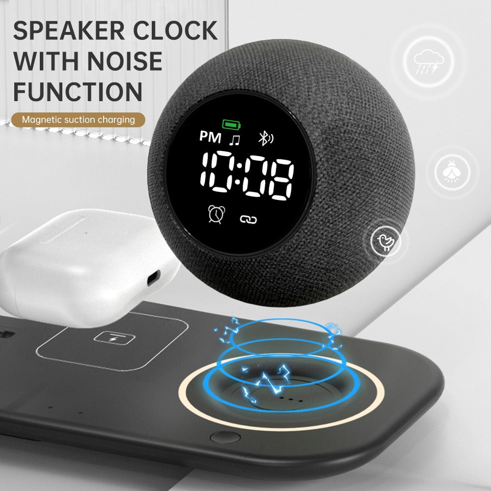 Odyssey Six in one mobile phone watch headphones wireless charging clock alarm Bluetooth speaker night light