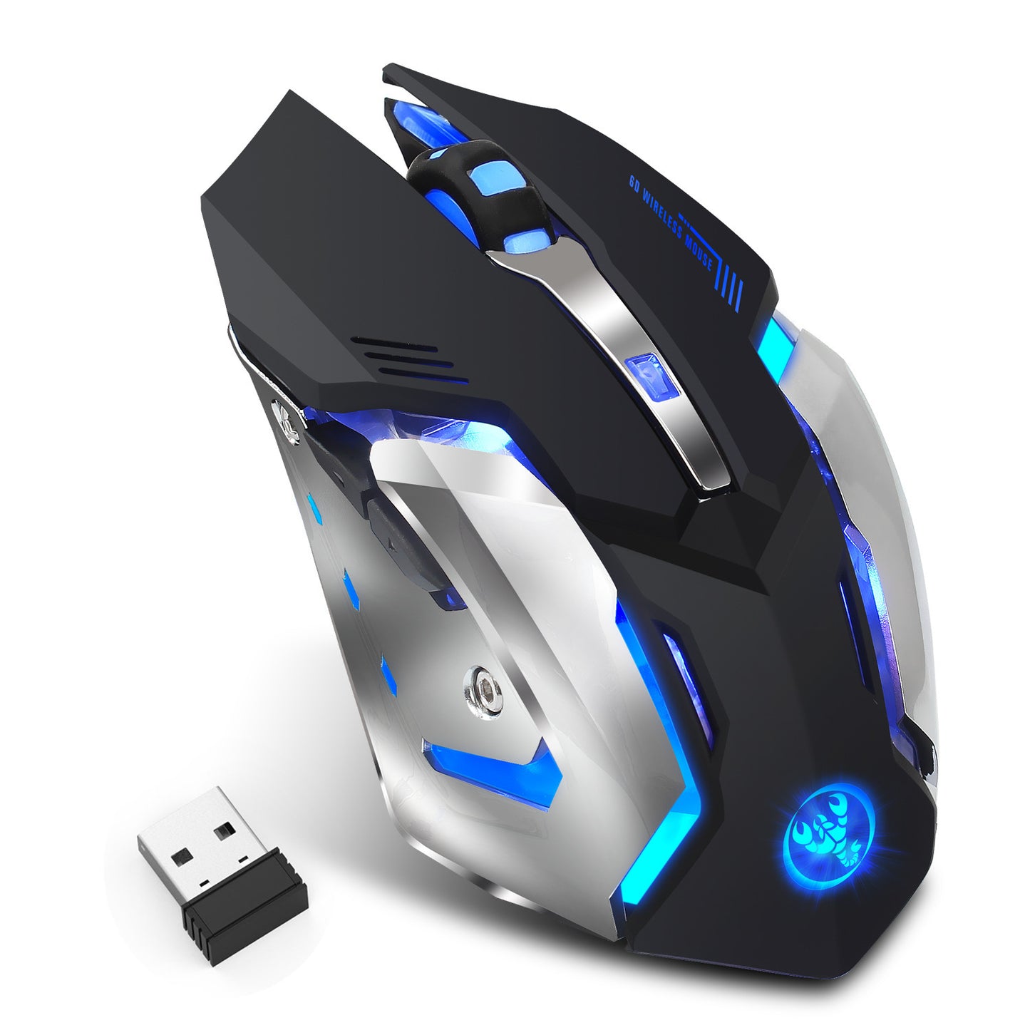 Odyssey Wireless gaming mouse rechargeable 2.4G mouse with built-in 600mAh RGB illuminated business office mute mouse